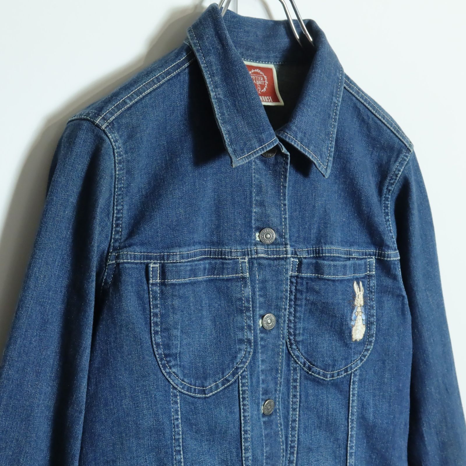 美品】ピンクハウス☆ピーターラビット刺繍♪デニムジャケット 大きい