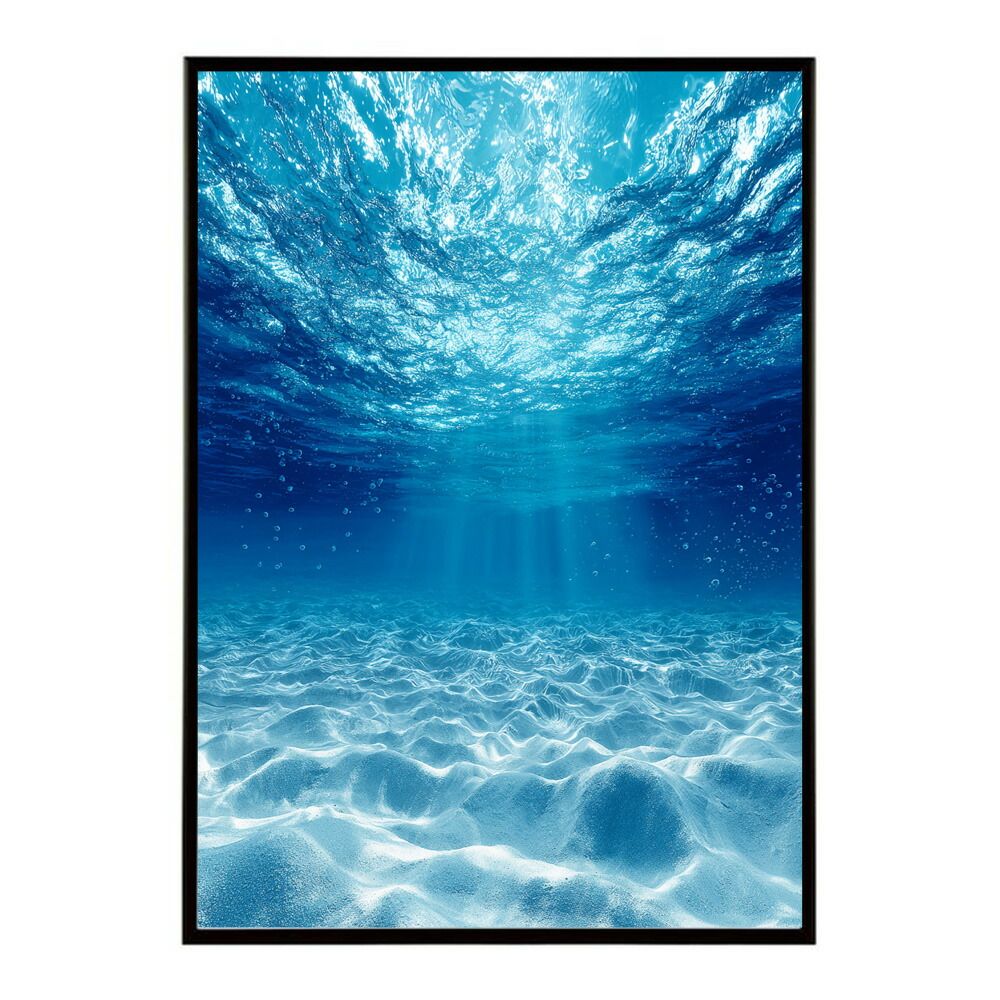 【A3サイズ（約30×42cm）】【lm-poster-3892】【フレーム付き】ポスター 水色界隈 部屋飾り 深海 海 青 光 幻想的 推し活 壁掛け 神秘的