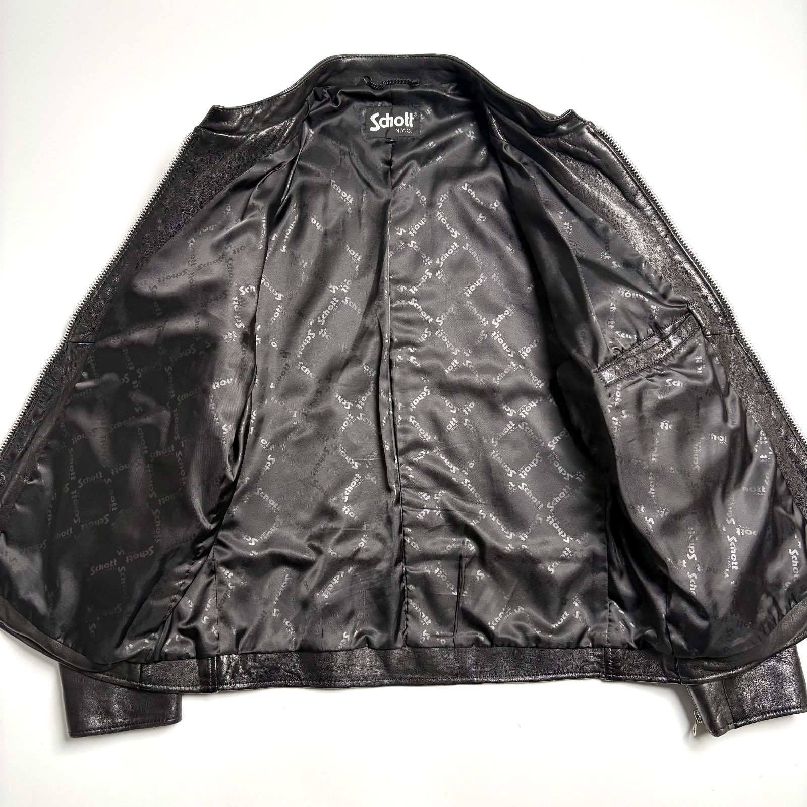 羊革】Schott x FREAK'S STORE 別注 レザー ライダースジャケット 黒 L