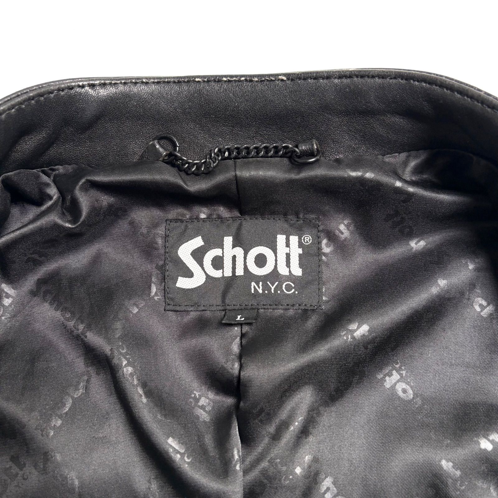 羊革】Schott x FREAK'S STORE 別注 レザー ライダースジャケット 黒 L