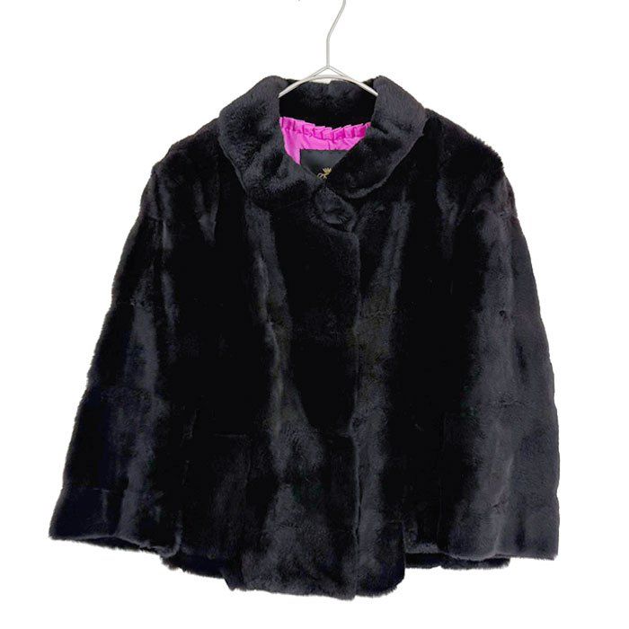 Drawer ドゥロワー ファージャケット ブラック ショート丈 毛皮 - メルカリ