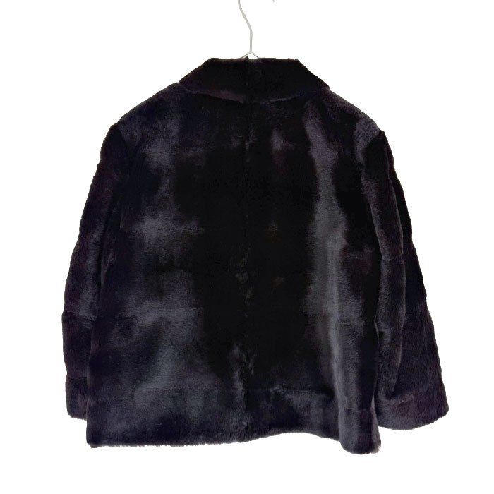 ドゥロワー  ファーポケット ブラック　ムートン　38 ショート丈　切り替え ドゥロワー ファーポケット ブラックムートン38 ショート丈切り替え