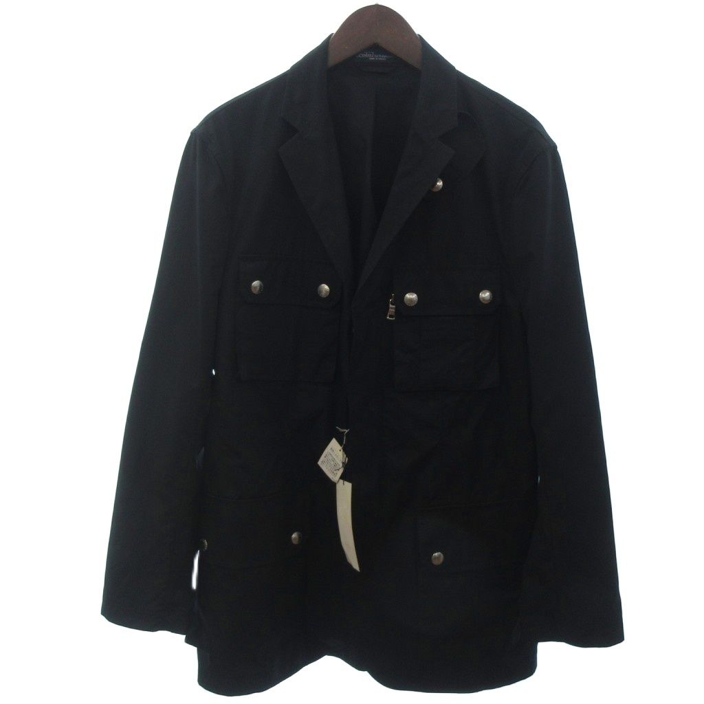 ポロ バイ ラルフローレン Polo by Ralph Lauren テーラード ブルゾン ジャケット ジップアップ 黒 L GY 14