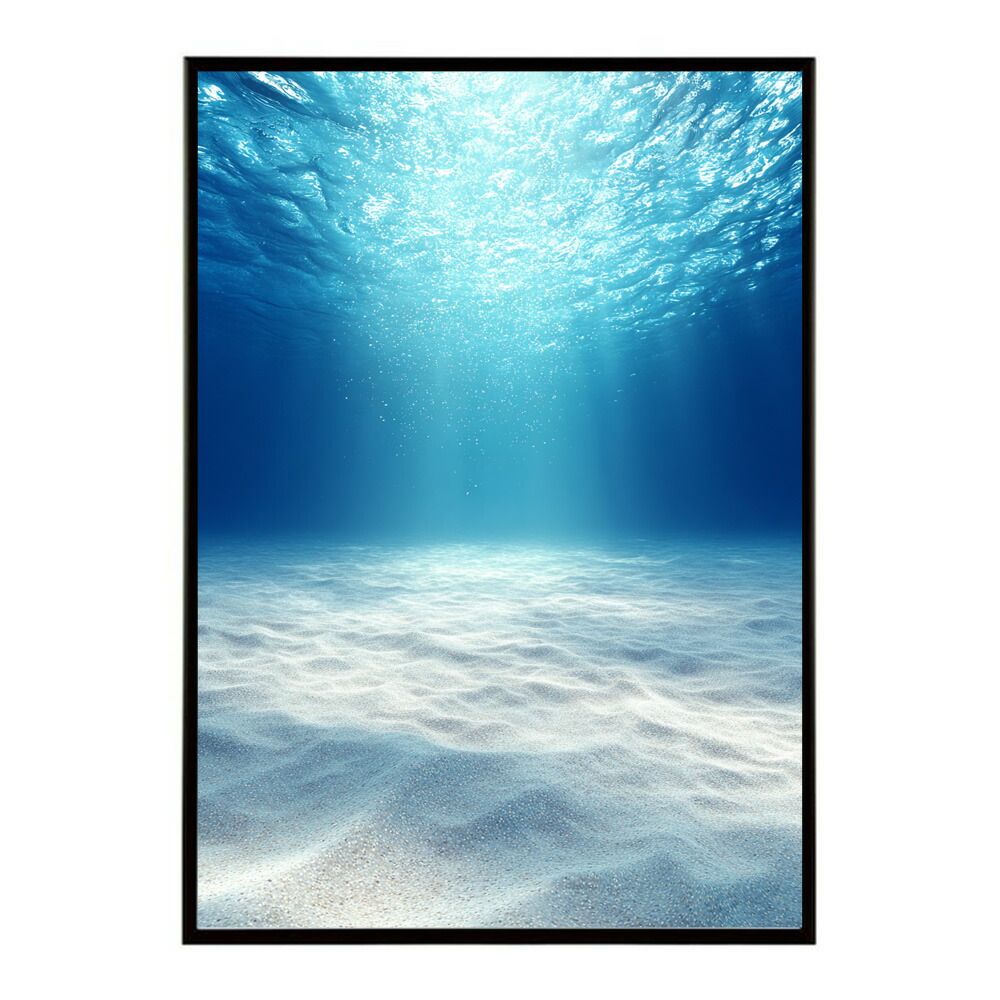 【B3サイズ（約36x51cm）】【lm-poster-4039】【フレーム付き】ポスター 水色界隈 部屋飾り 深海 海 青 光 幻想的 推し活 壁掛け 神秘的