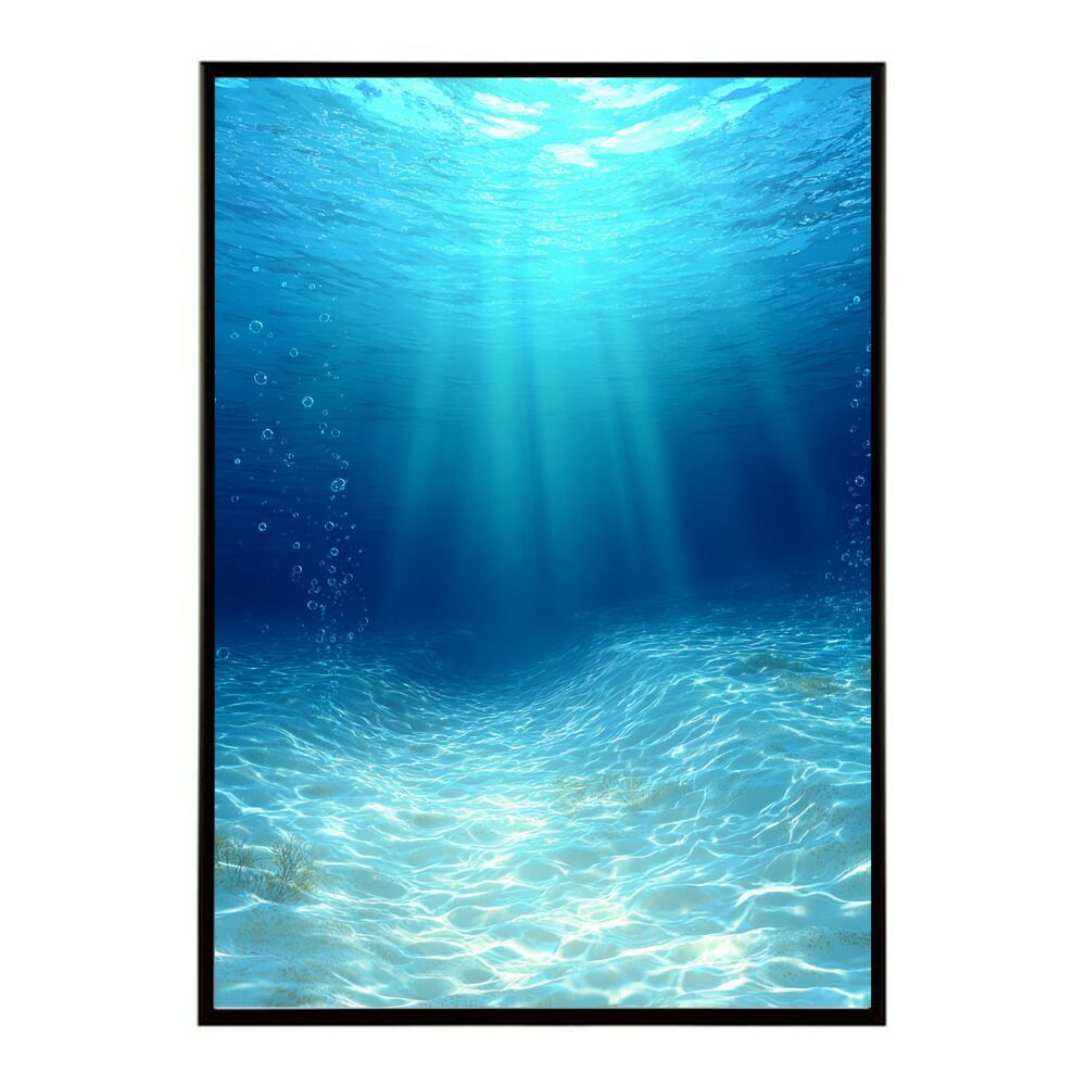 【B1サイズ（約73x103cm）】【lm-poster-4040】【フレーム付き】ポスター 水色界隈 部屋飾り 深海 海 青 光 幻想的 推し活 壁掛け 神秘的