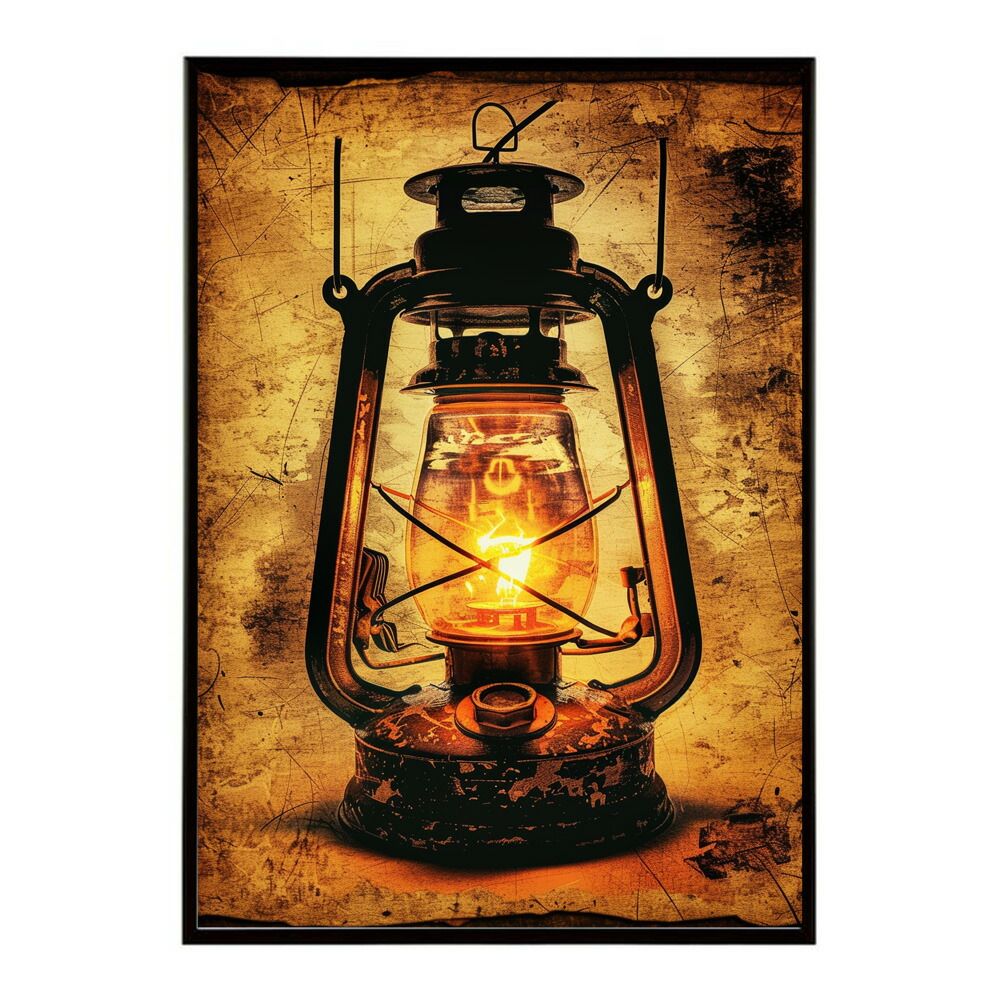 B3サイズ（約36x51cm）】【lm-poster-4042】【フレーム付き】ランタン