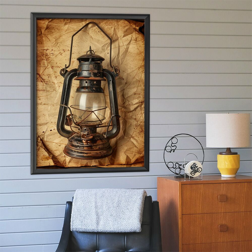 A1サイズ（約59x84cm）】【lm-poster-4105】【フレーム付き】ランタン