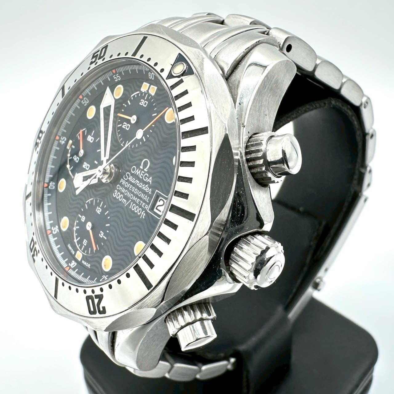 OMEGA オメガ 2598.80 シーマスター 300 m プロフェッショナル クロノグラフ デイト 余りコマあり 腕時計 自動巻き SS ネイビー メンズ ブランド