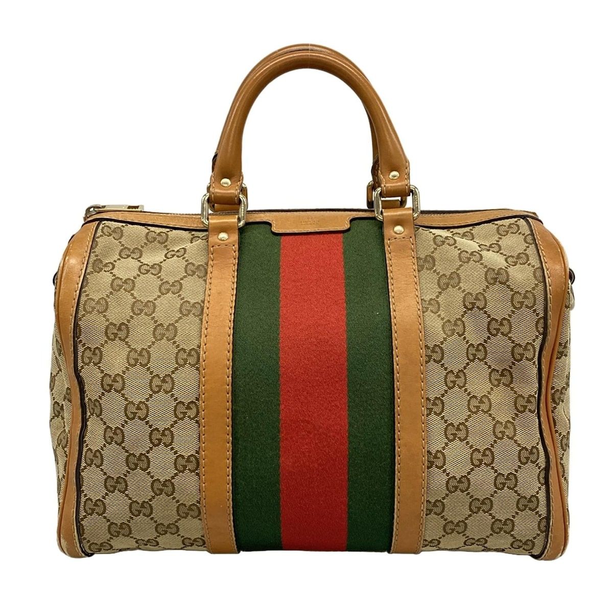 GUCCI グッチ ハンドバッグ GG柄 シェリー ウェブ 247205 ベージュ×ブラウン×マルチ ミニボストン レザー