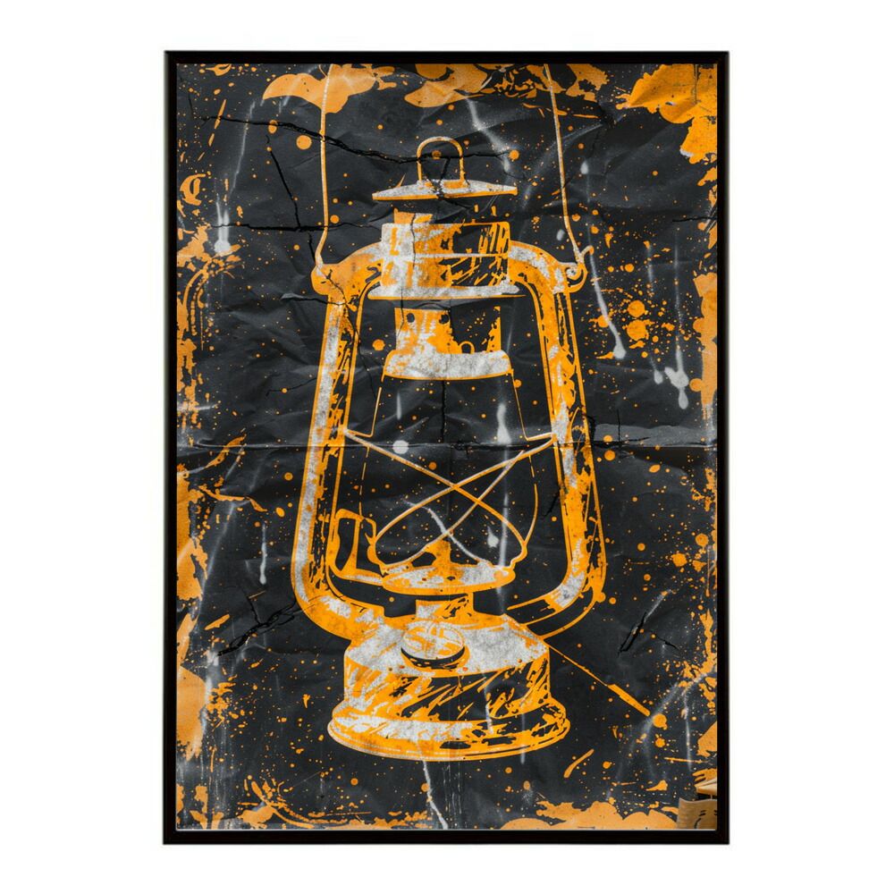 A1サイズ（約59x84cm）】【lm-poster-4083】【フレーム付き】ランタン