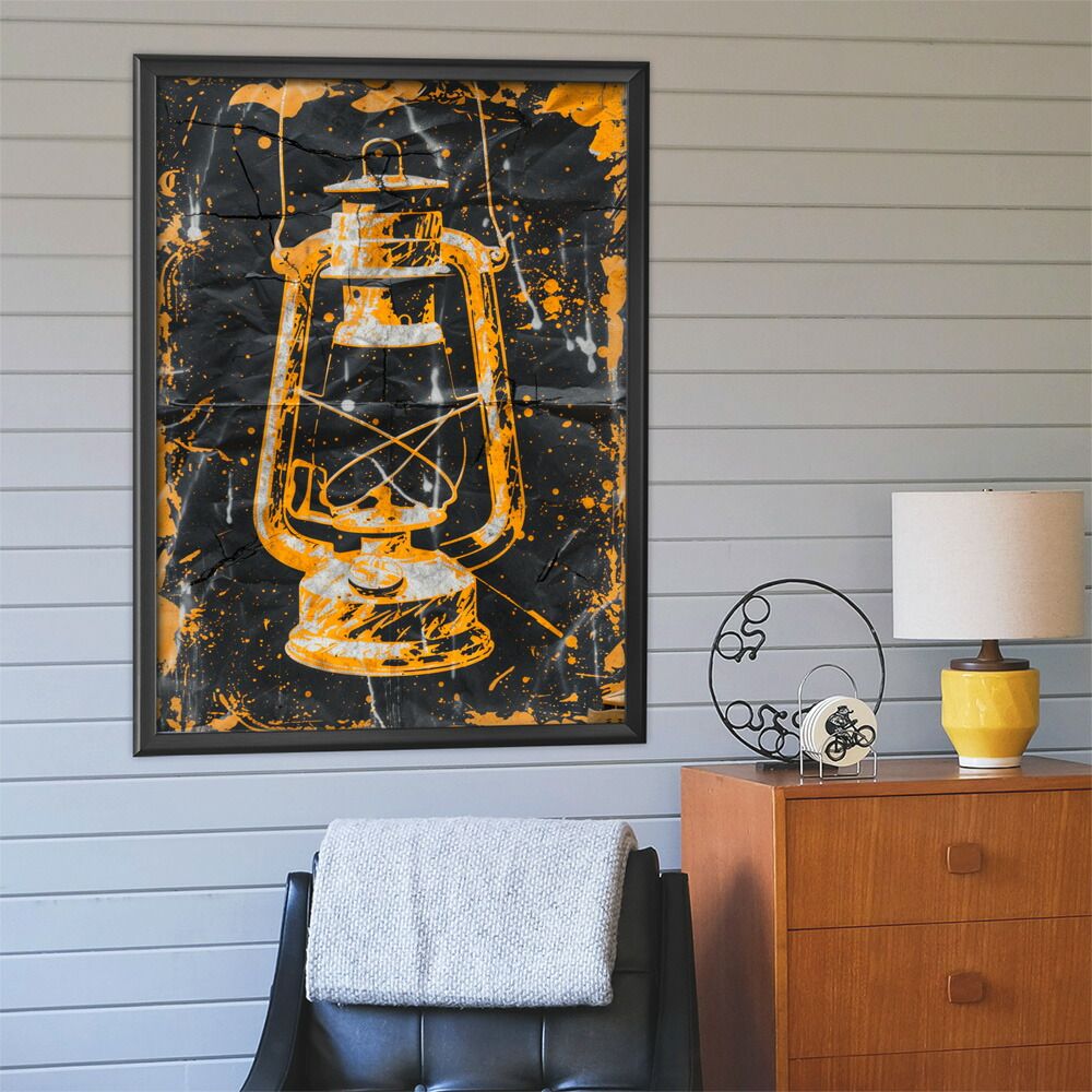 A0サイズ（約84x119cm）】【lm-poster-4083】【フレーム付き】ランタン