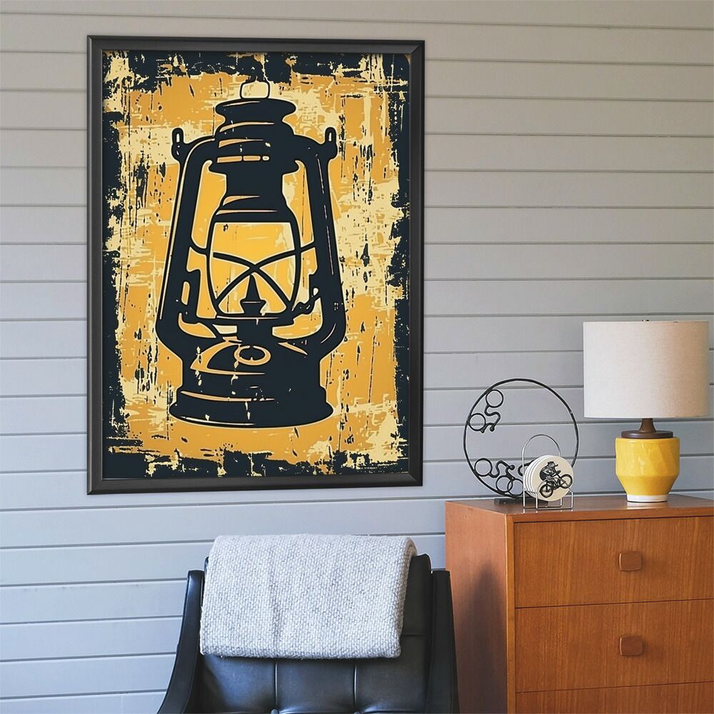 A1サイズ（約59x84cm）】【lm-poster-4105】【フレーム付き】ランタン