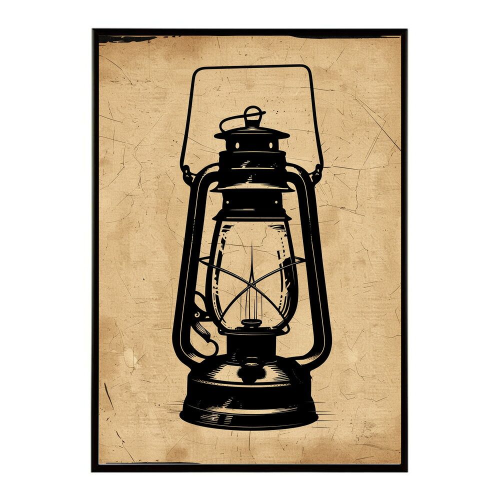 A1サイズ（約59x84cm）】【lm-poster-4130】【フレーム付き】ランタン