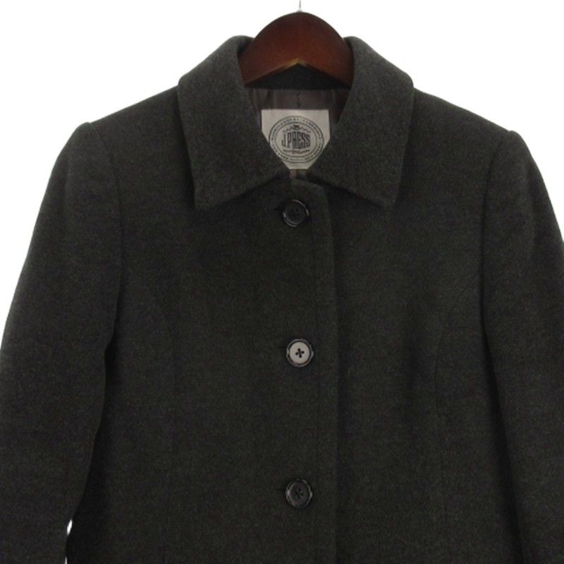 ジェイプレス J.PRESS ウール アンゴラ ステンカラ― コート グレー 9