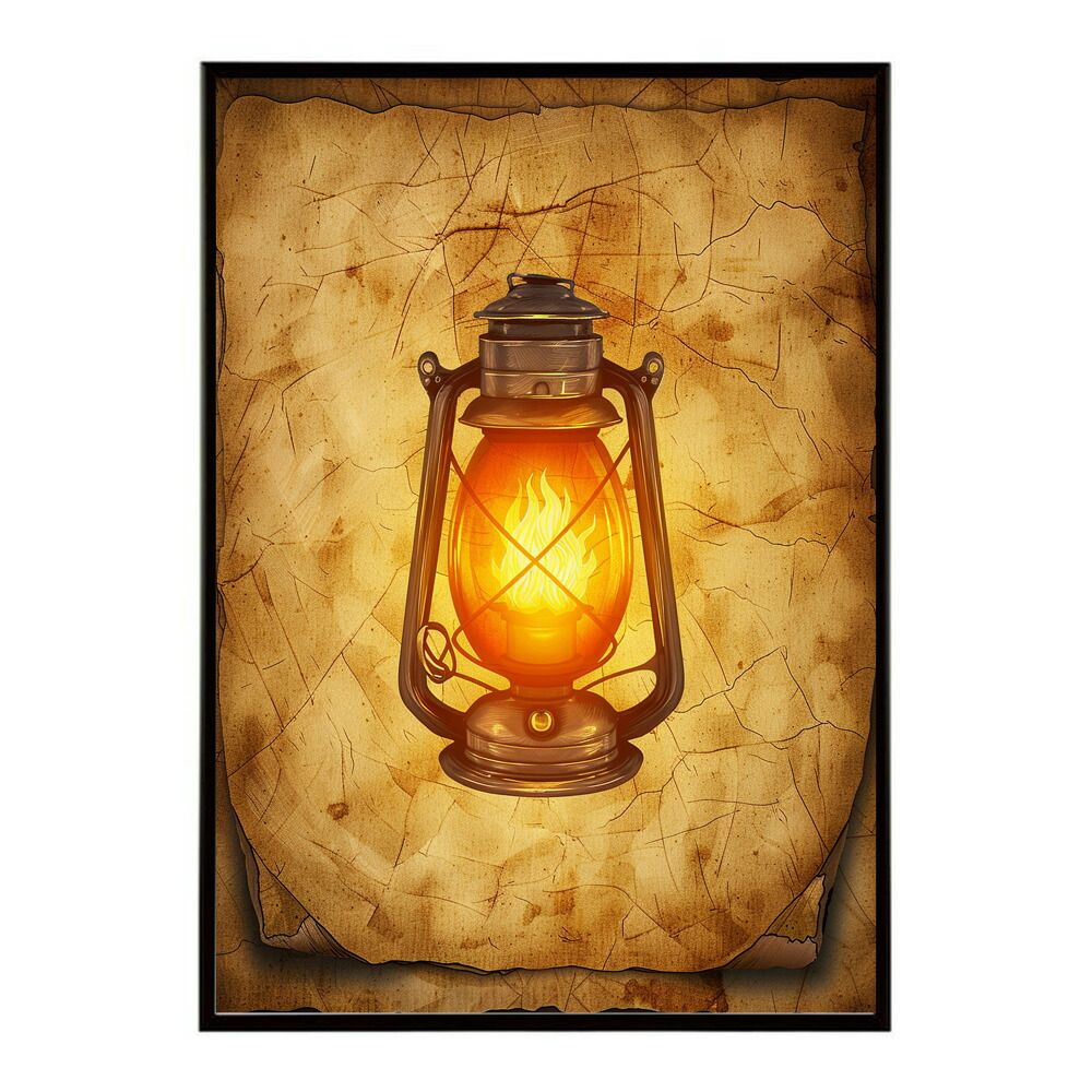 A1サイズ（約59x84cm）】【lm-poster-4141】【フレーム付き】ランタン