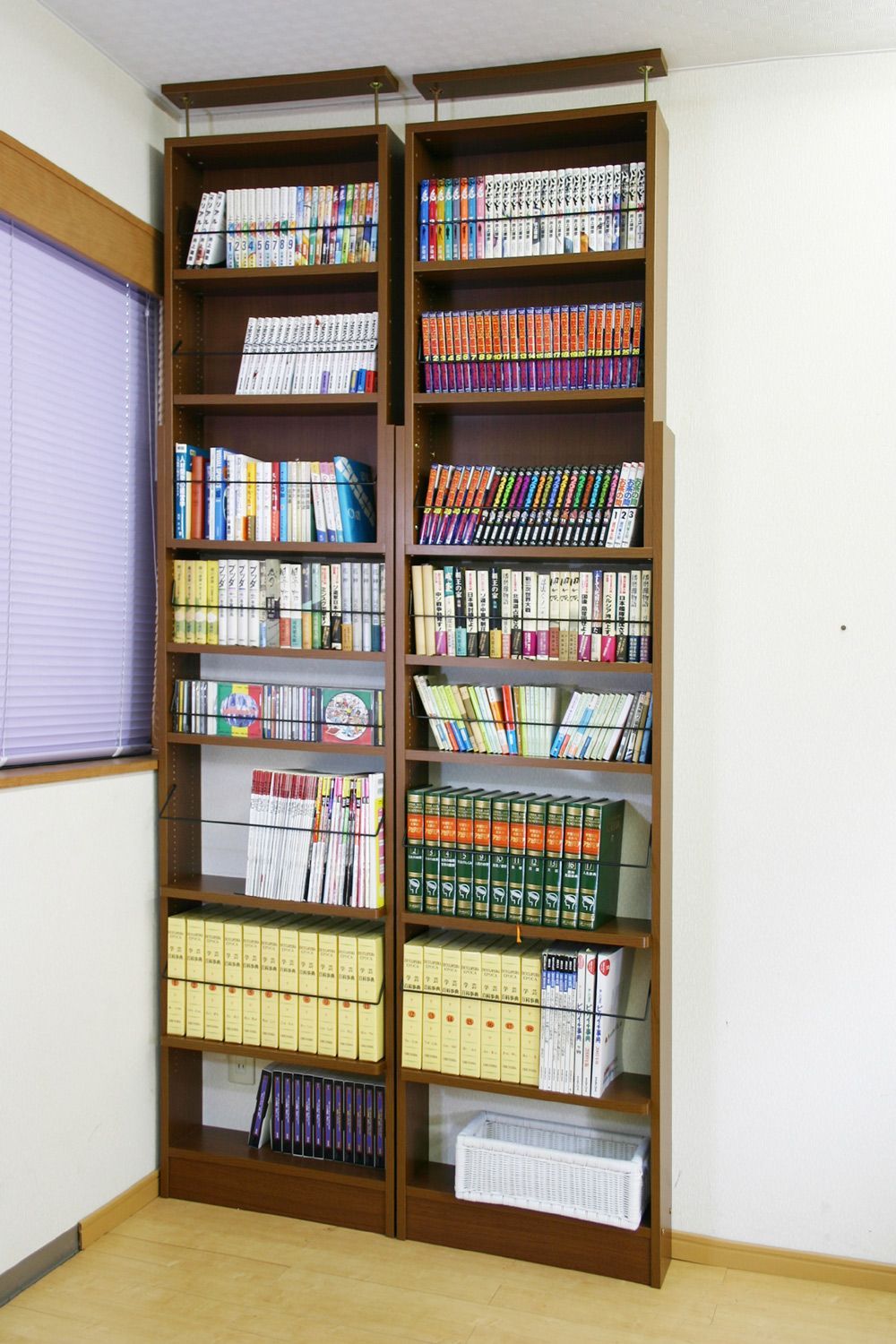 天井つっぱり 本棚 幅60 cm 奥行き17 地震対策 耐震 倒壊防止 ブックシェルフ シャルフ ブックボード 書棚 ラック まんが DVD CD 文庫本