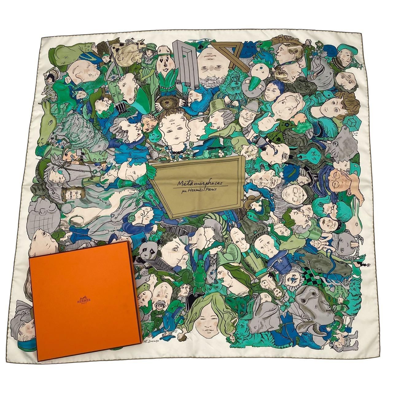 HERMES エルメス スカーフ シルク カレ90 エルメスによるメタモルフォーゼ マルチ き