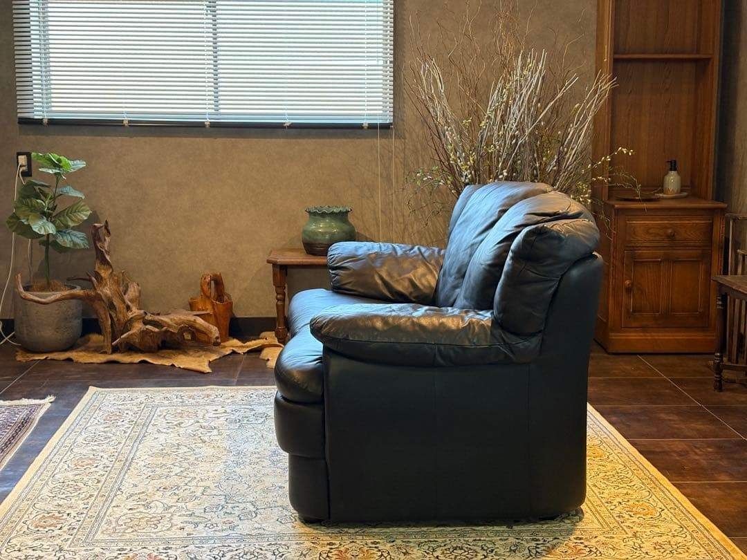 ②カウチソファ ブラックソファ 購入 2P モダン クラシック シンプル