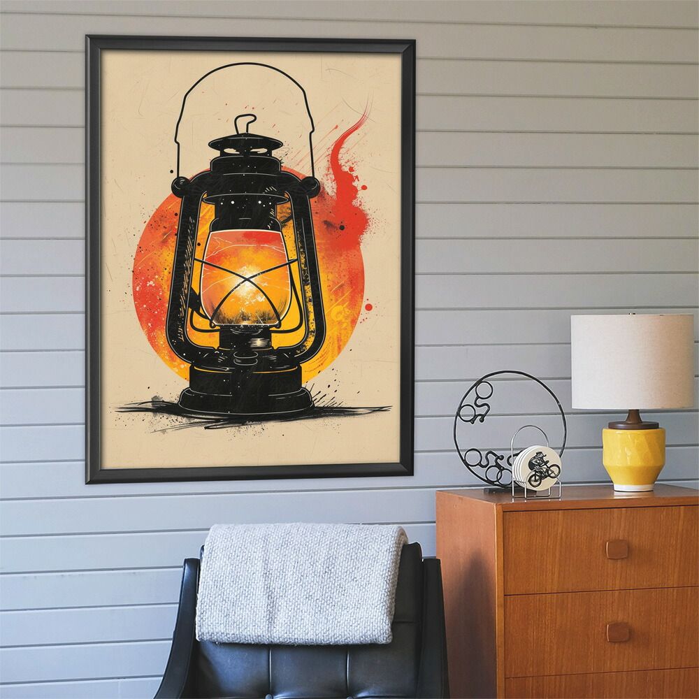 B2サイズ（約51x73cm）】【lm-poster-4185】【フレーム付き】ランタン