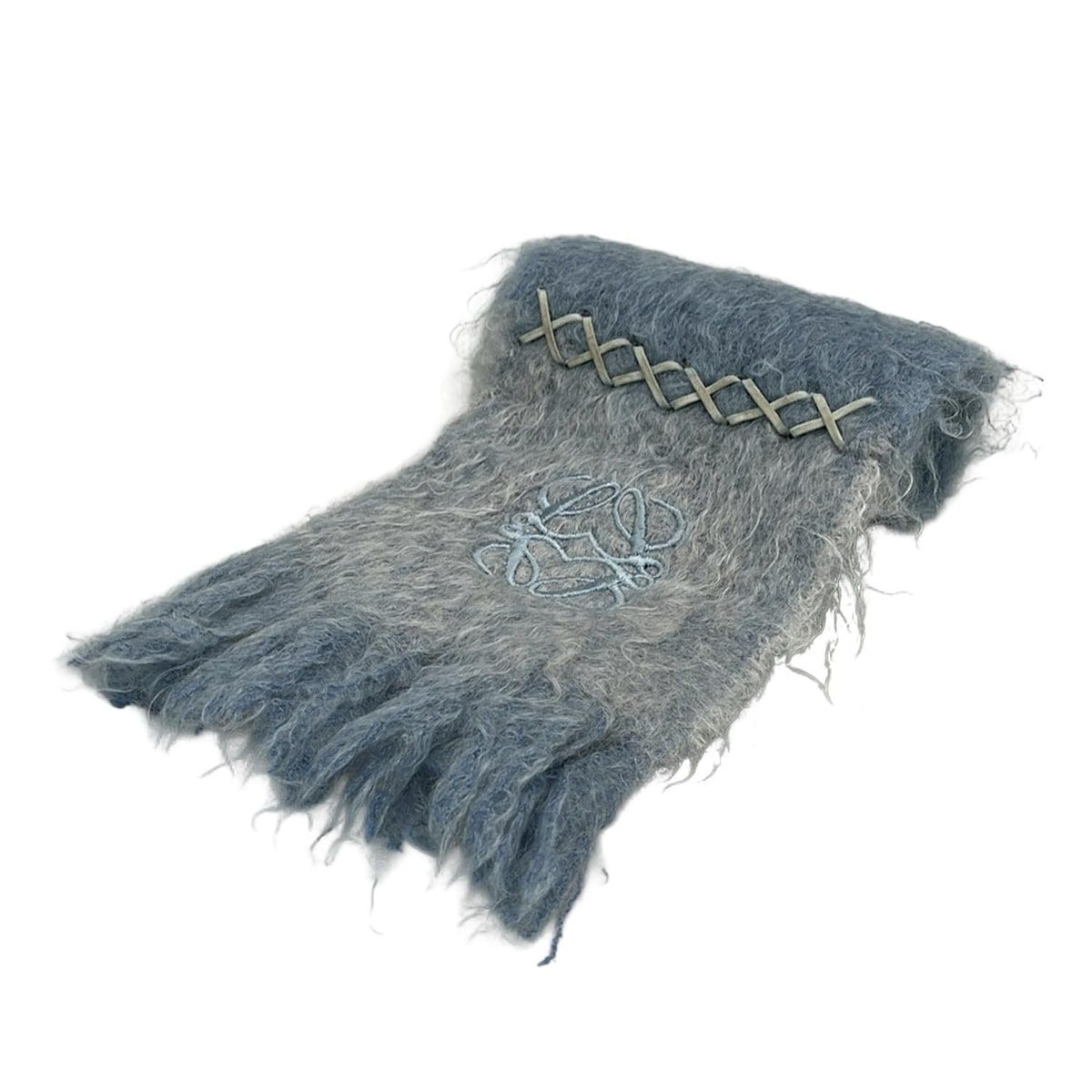 LOEWE ロエベ ストール ショール - ライトブルー×ライトグレー ウール