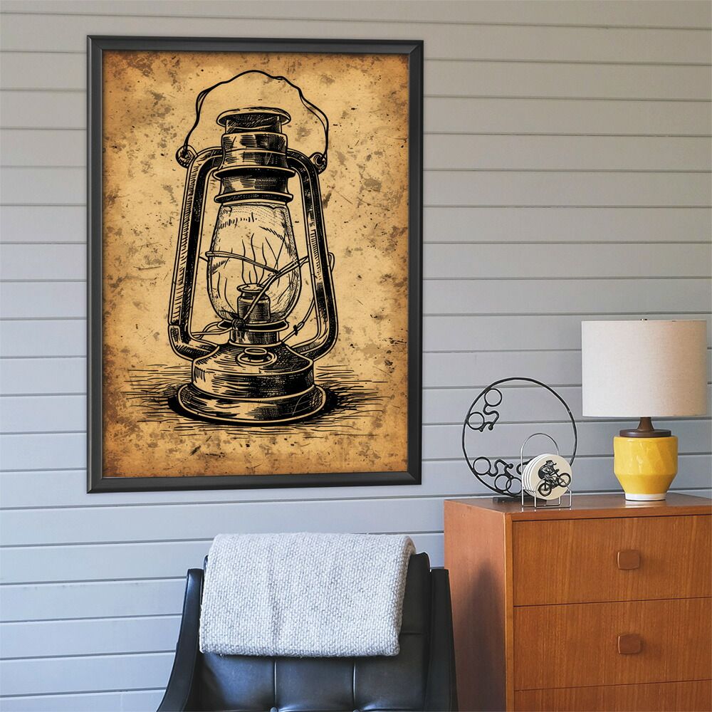 A1サイズ（約59x84cm）】【lm-poster-4197】【フレーム付き】ランタン