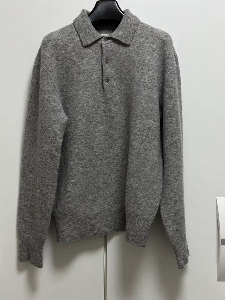 ポッタリー メリノウール コンフォート ポロ ニット 3 メランジュグレー