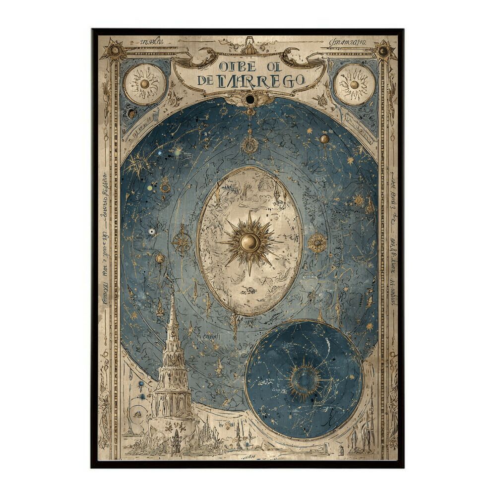 【A0サイズ（約84x119cm）】【lm-poster-4263】【フレーム付き】ファンタジーマップ　地図　宝　トレジャー　異世界　海賊　レトロ　ビンテージ　紙　古い　ポスター イラスト