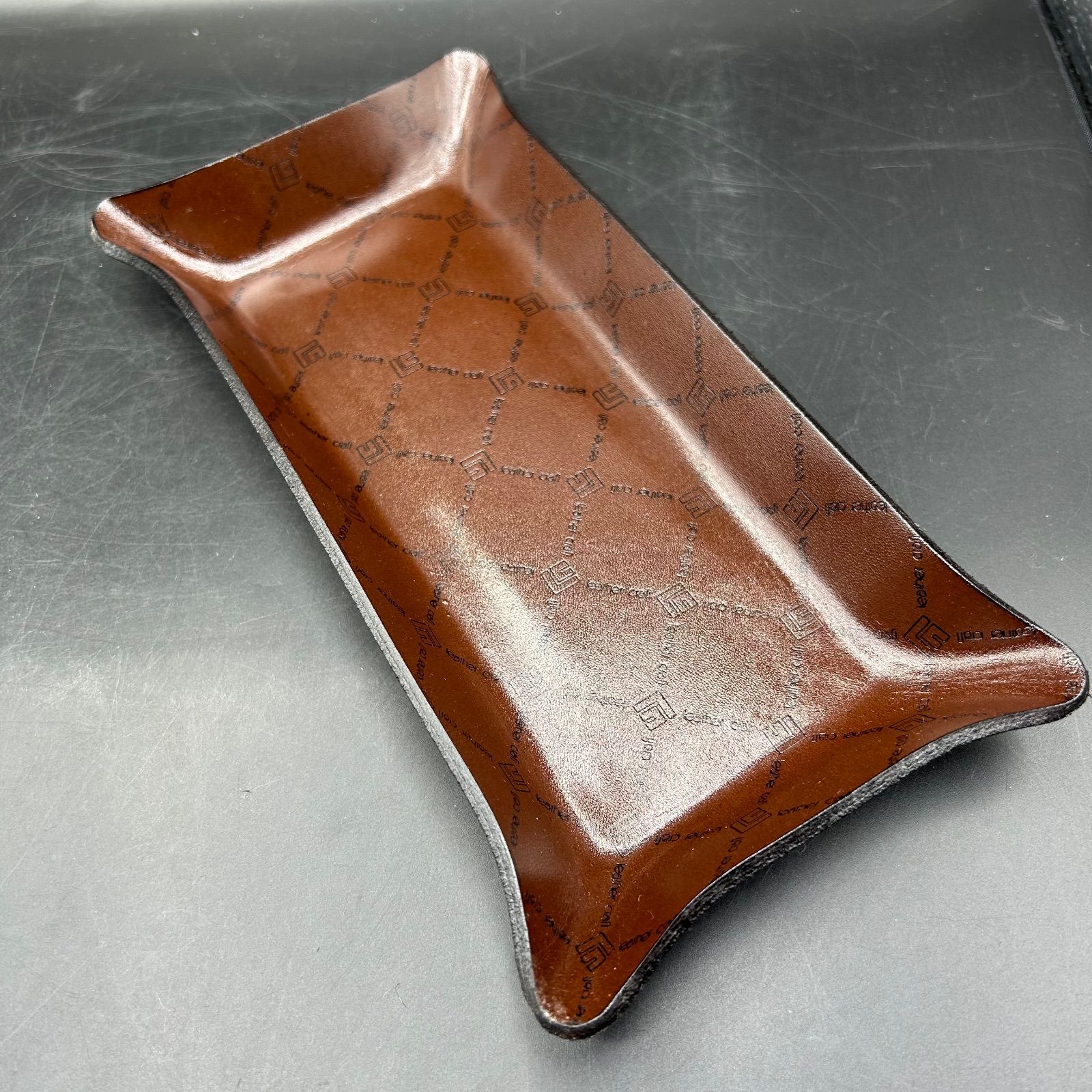 たくぎん 革 トレイ レア ノベルティ  90周年記念 北海道拓殖銀行 M》美品 北海道拓殖銀行 たくぎん 90周年記念品 トレイ 革 ノベルティ