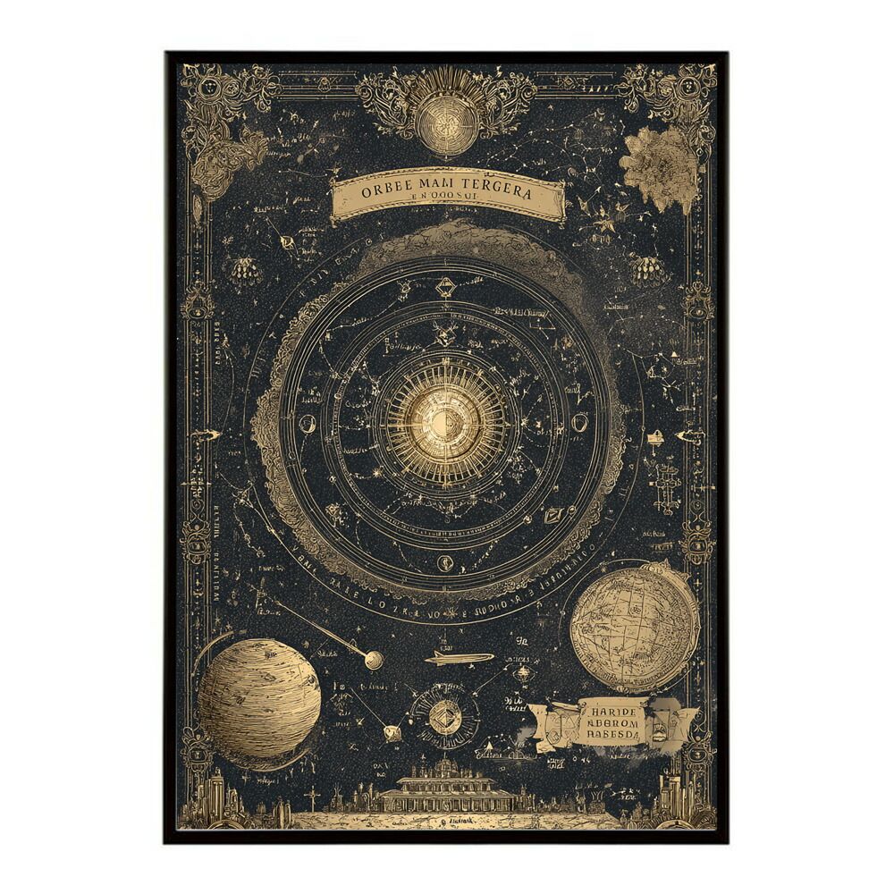 B 約73 x 103 cm lm poster 4275 フレーム付き ファンタジーマップ 地図 宝 トレジャー 異世界 海賊 レトロ ビンテージ 紙 古い ポスター イラスト