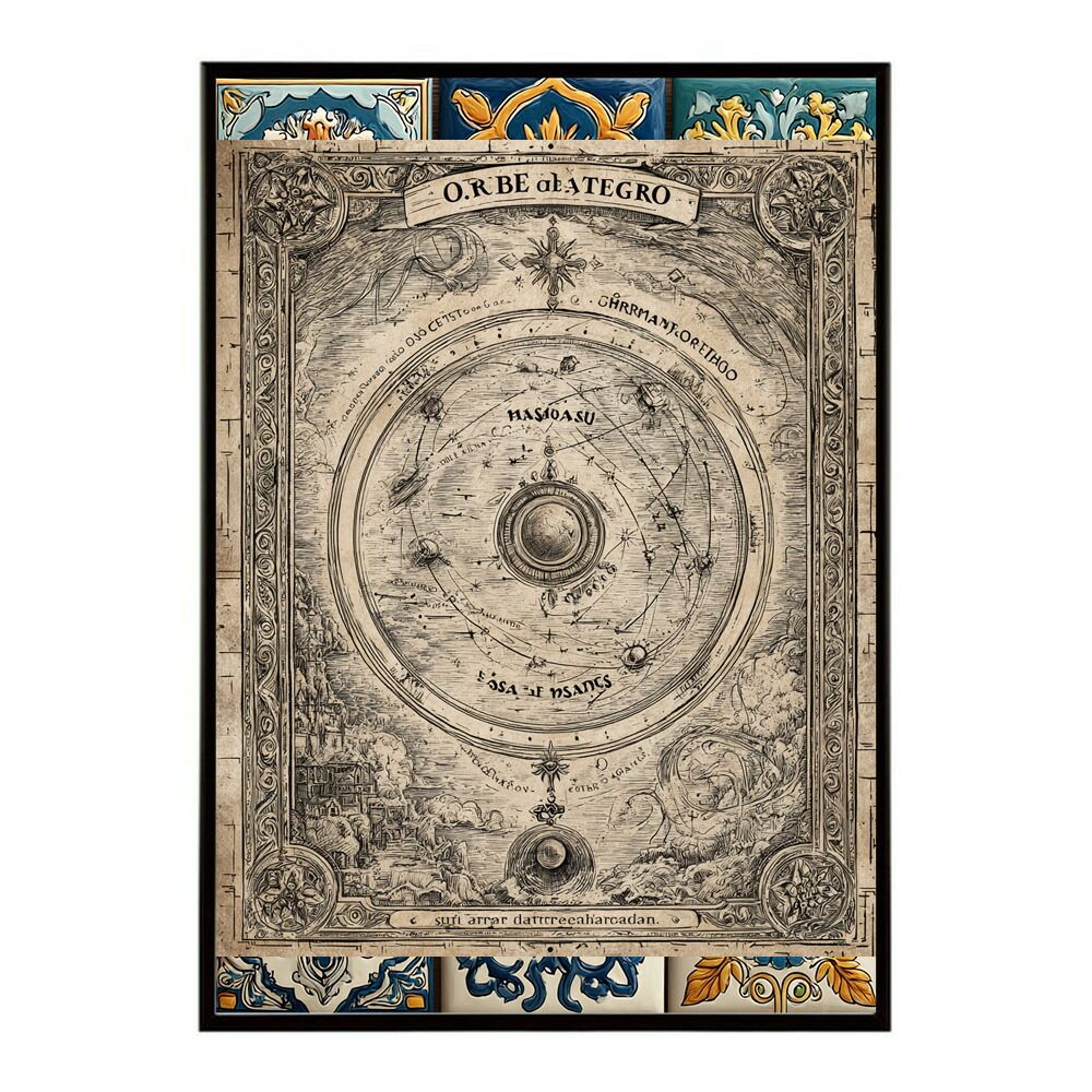 A 約84 x 119 cm lm-poster-4285 フレーム付き ファンタジーマップ 地図 宝 トレジャー 異世界 海賊 レトロ ビンテージ 紙 古い ポスター イラスト