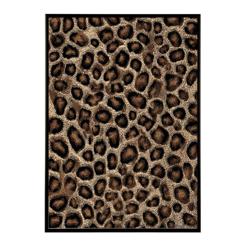 A 約42 x 59 cm lm-poster-43 フレーム付き ポスター ヒョウ柄 虎柄 レオパード ジャガー 毛皮 アニマル 動物 イラスト