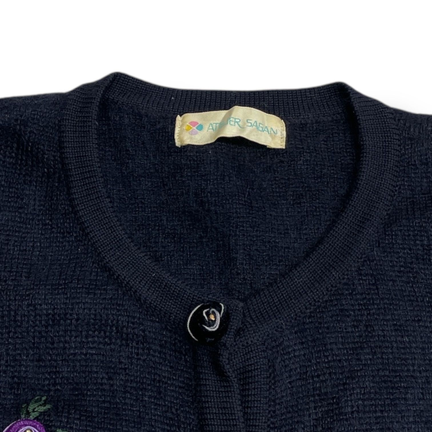 ATELIER SAGAN アトリエサガン 刺繍カーディガン ニットカーディガン