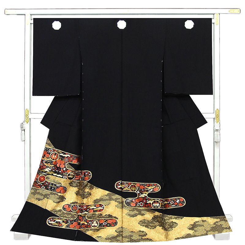 記念感謝祭 仕立無料 日本刺繍美術工芸と本金彩加工 正倉院王朝文 特撰礼装黒留袖