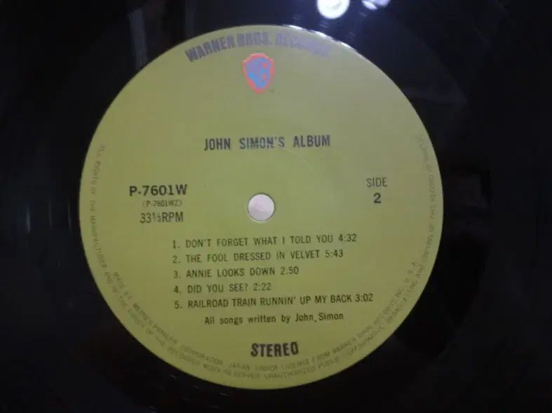 日本 LP John Simon ー 1976 年 早い