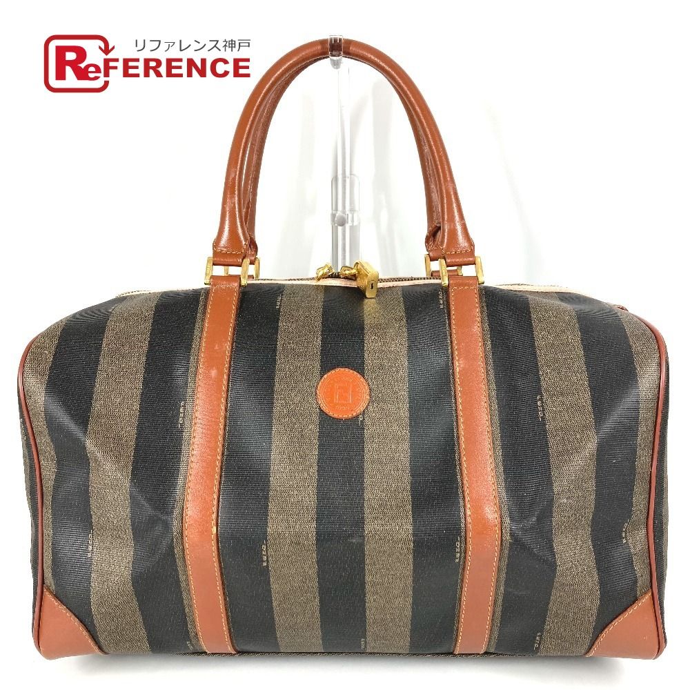 FENDI フェンディ ボストンバッグ ペカン PVC/レザー カーキ - メルカリ