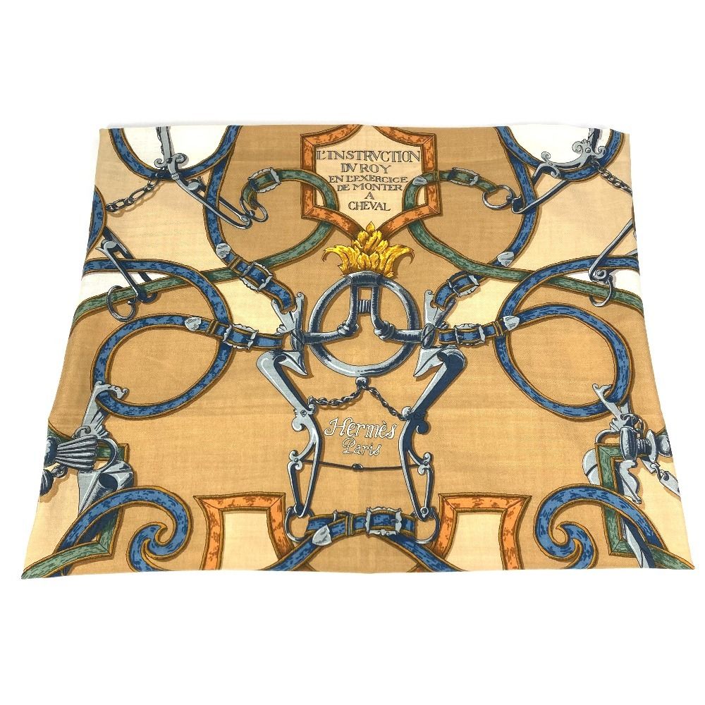 HERMES エルメス スカーフ カレジェアン 140 カレジェアン140 シルク ベージュ