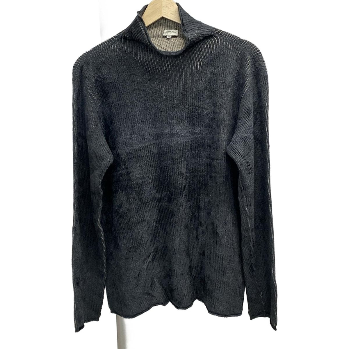 アルマーニコレッツォーニ 長袖セーター サイズ54 L メンズ ダークグレー ベージュ ハイネック