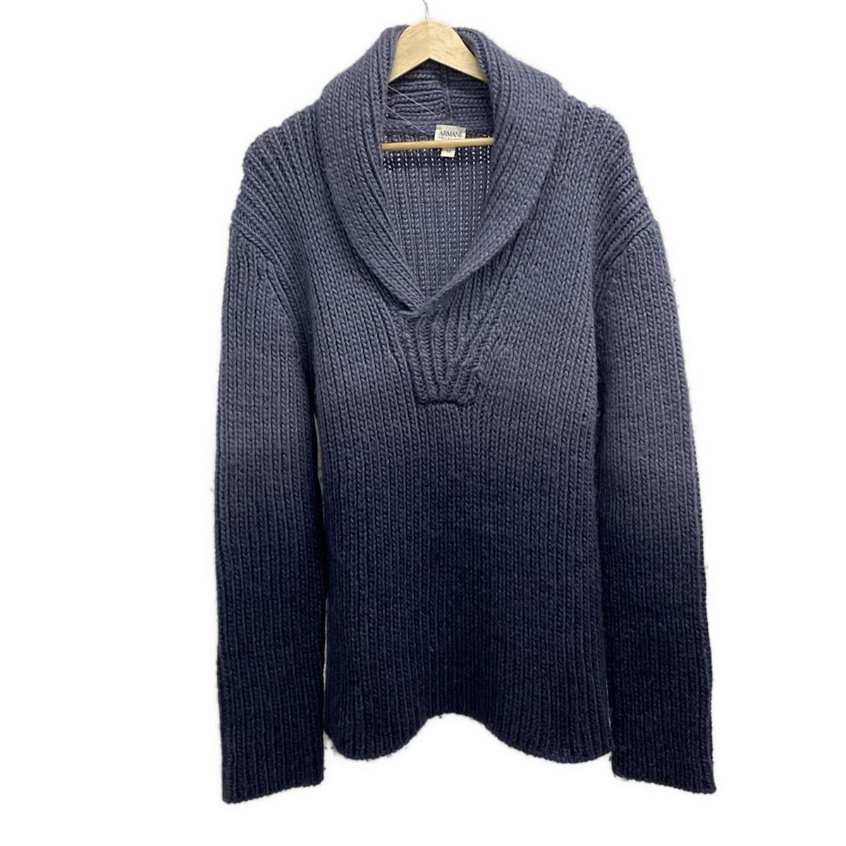 アルマーニコレッツォーニ 長袖セーター サイズ54 L メンズ - ダークネイビー×ダークグレー グラデーション