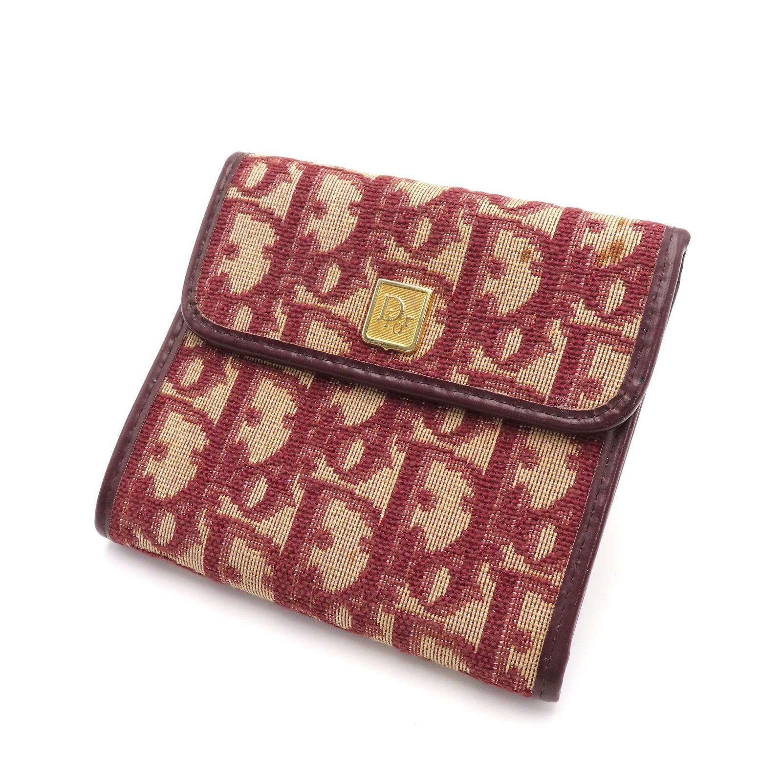 【良品】Christian Dior 三つ折り財布 折り財布 トロッター ○中古Christian Diorディオール オブリーク3つ折り財布トロッター黒