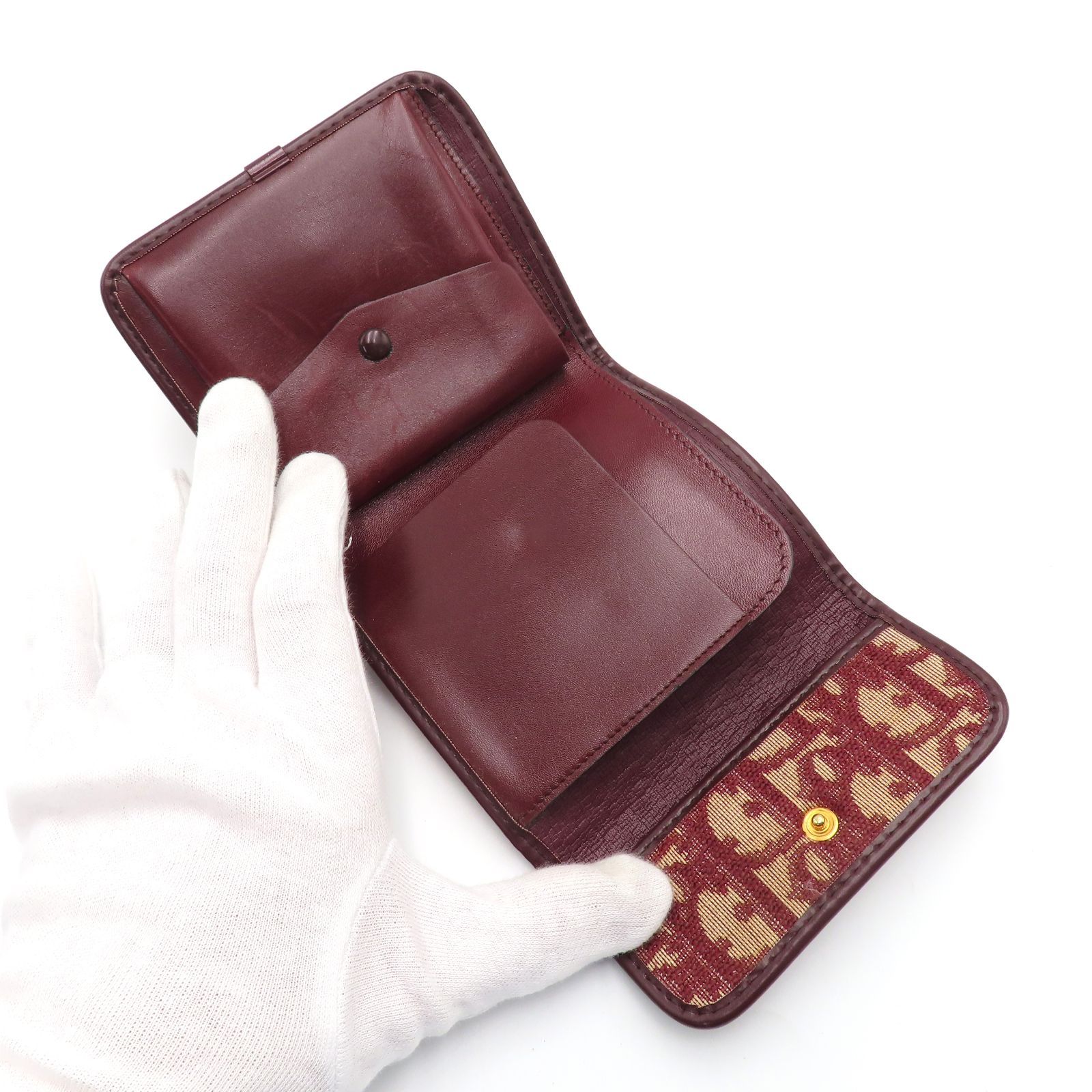 Christian Dior クリスチャンディオール トロッター ボルドー 三つ折り