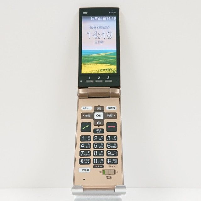 かんたんケータイ KYF38 au シャンパンゴールド 送料無料 本体 c16005