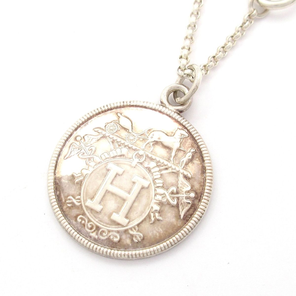 HERMES(エルメス) ネックレス エクスリブリスMM シルバー×K18PG コメ兵