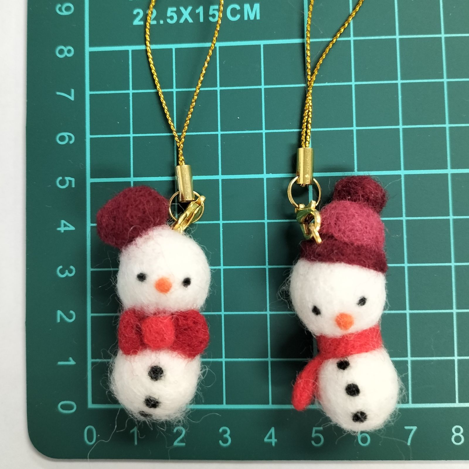 羊毛ストラップ◇ハンドメイド なかよし雪だるまーず☆ストラップ 羊毛