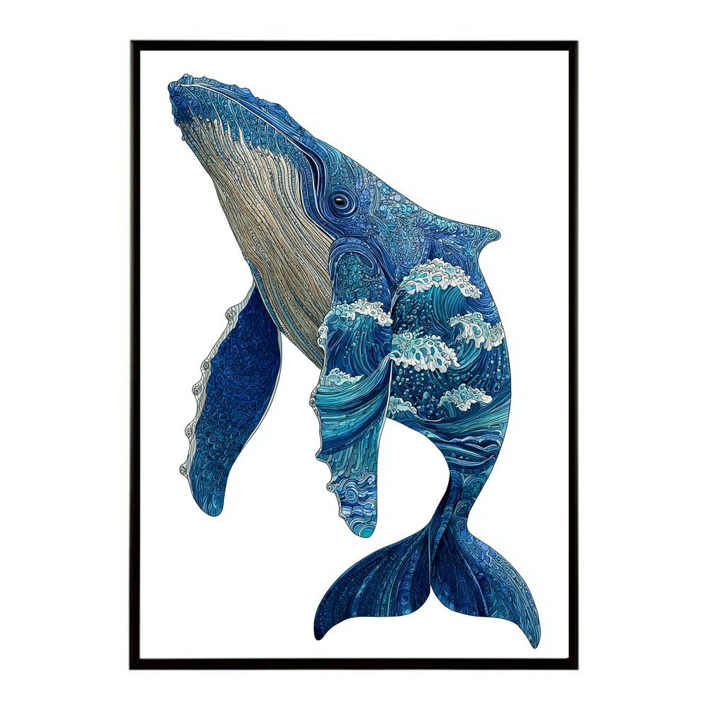 A0サイズ（約84x119cm）】【lm-poster-4467】【フレーム付き】クジラ