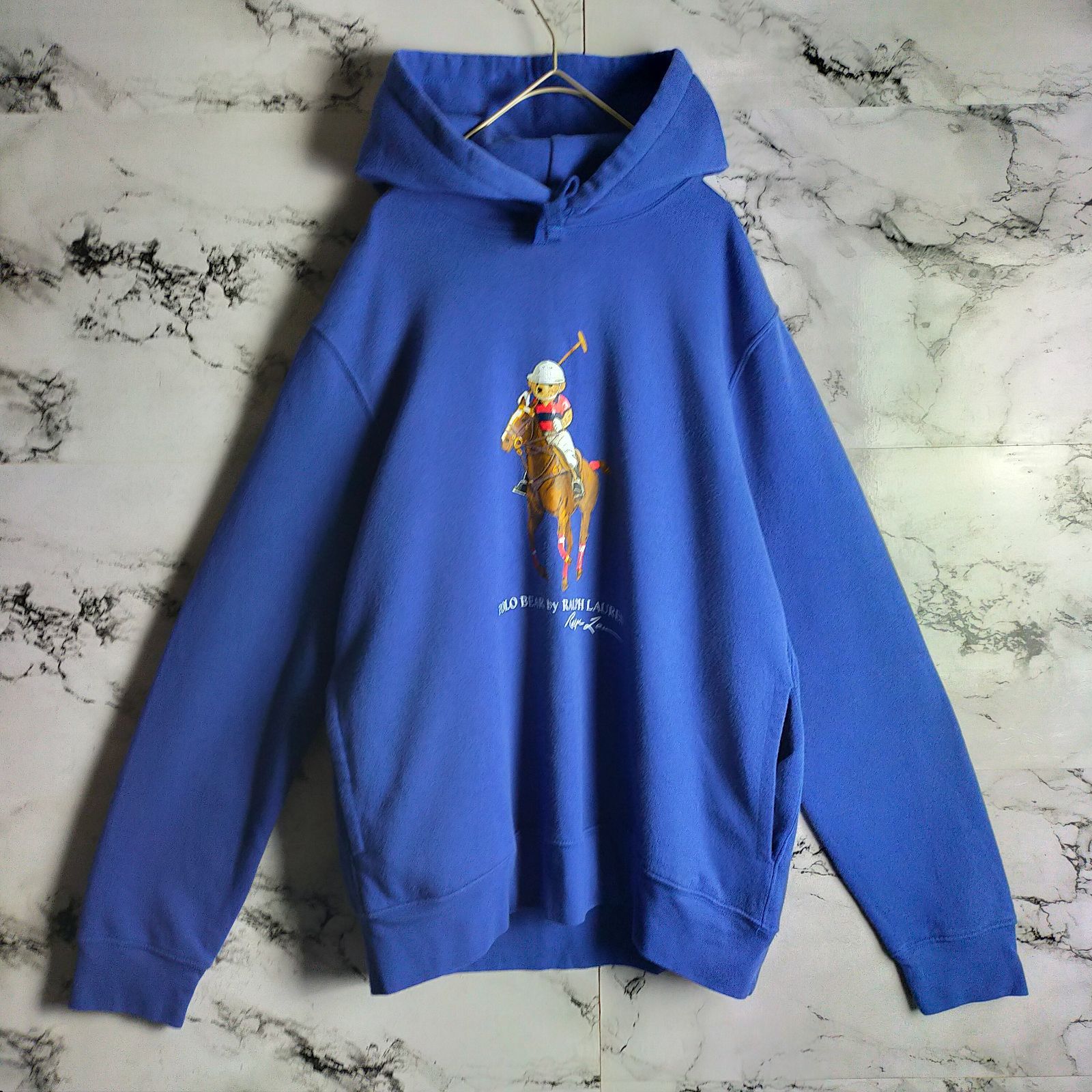 希少完売未使用品♡ラルフローレン　ビッグポニー　ポロベア 30周年 パーカー 激レア】ポロラルフローレン ポロベア パーカー M 青 ビッグポニー 馬