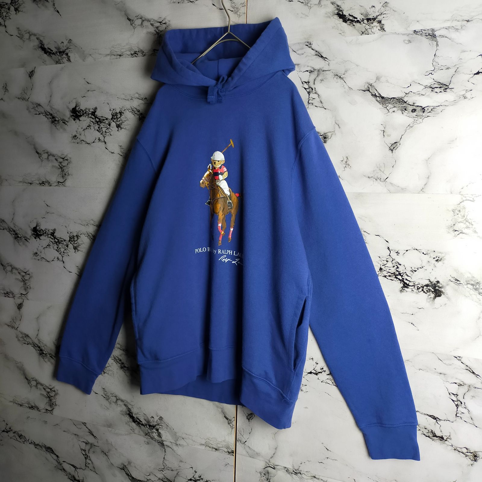 激レア】ポロラルフローレン ポロベア パーカー M 青 ビッグポニー 馬