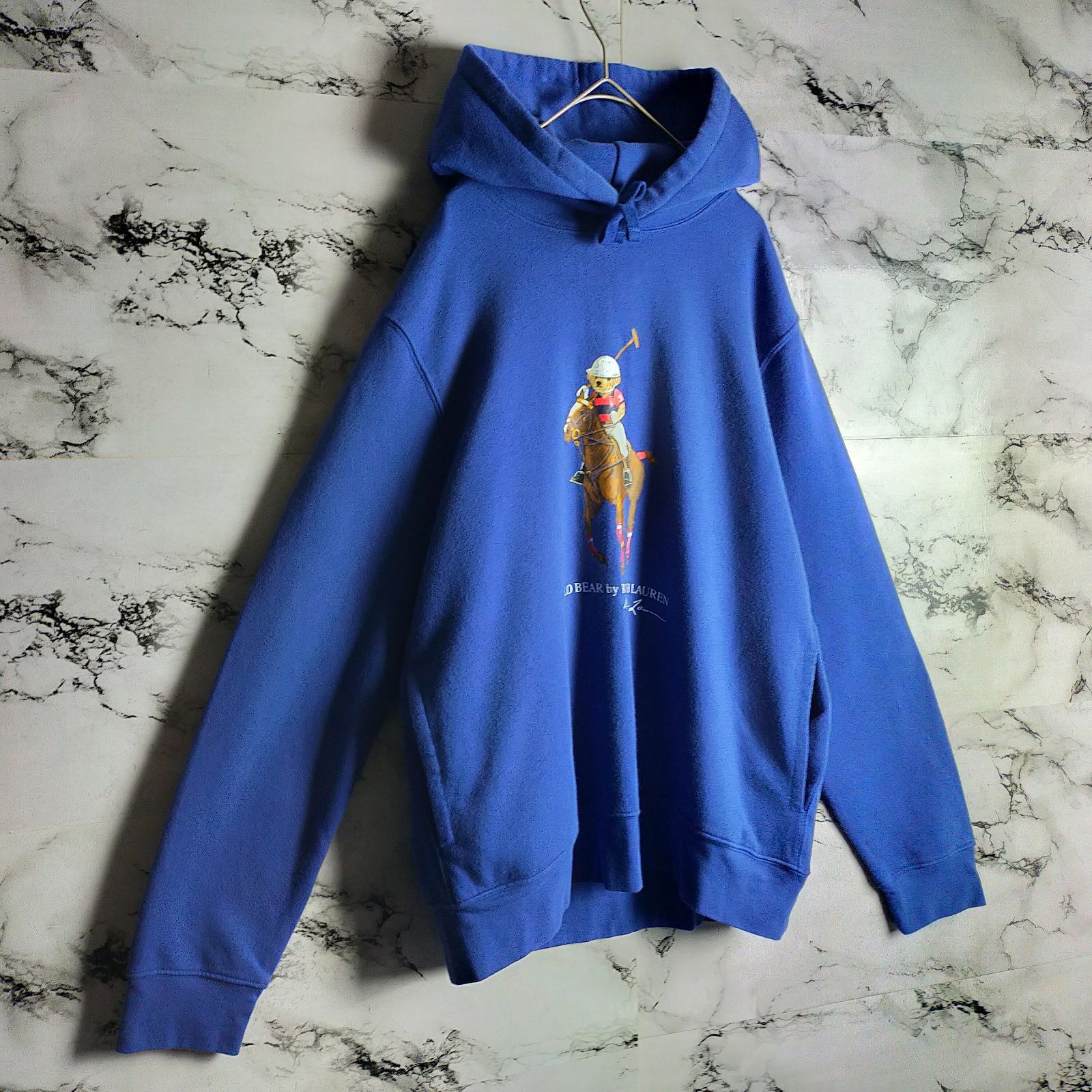 激レア】ポロラルフローレン ポロベア パーカー M 青 ビッグポニー 馬