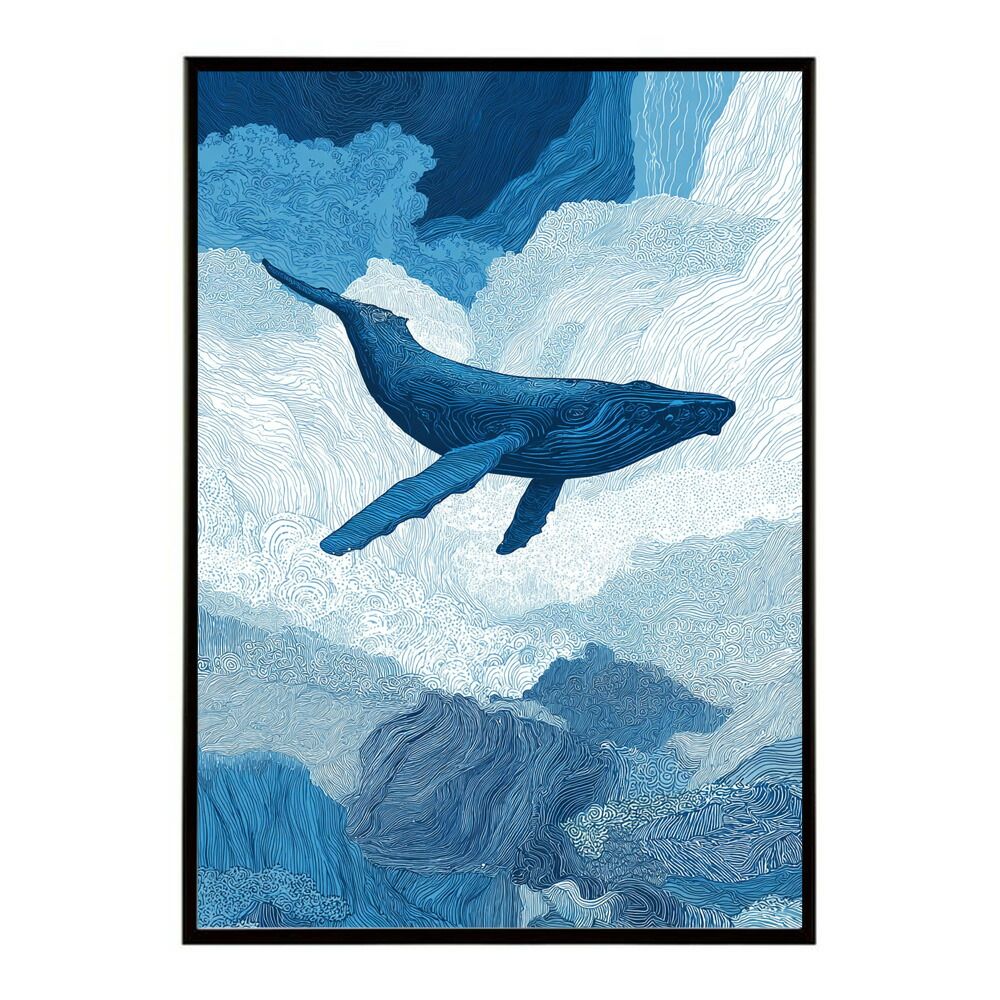 A1サイズ（約59x84cm）】【lh-poster-5823】イルカ 海 ブルー