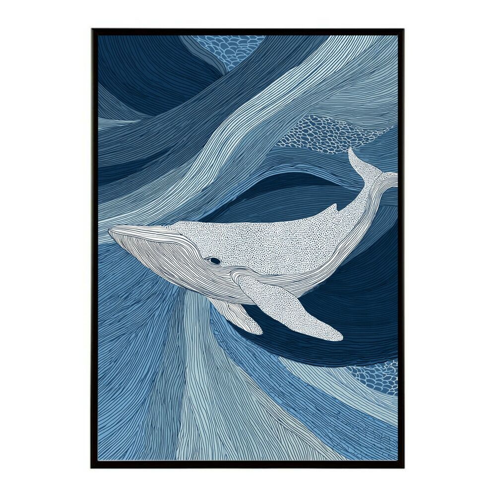 A0サイズ（約84x119cm）】【lm-poster-4507】【フレーム付き】クジラ