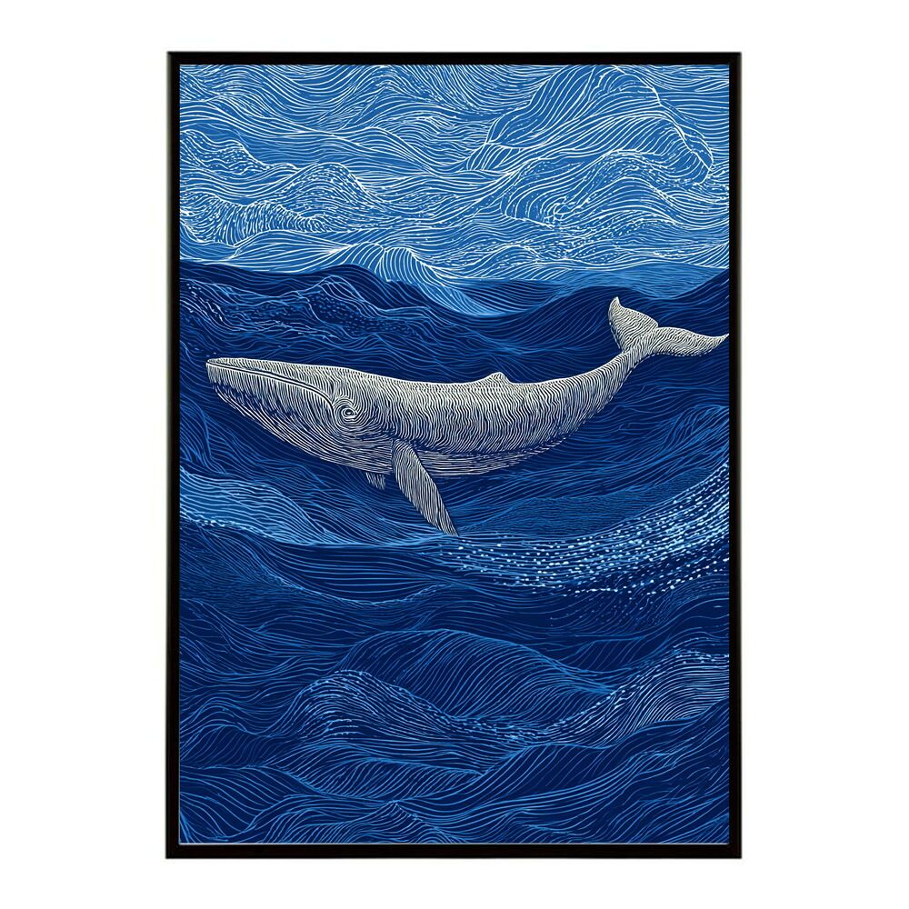 A1サイズ（約59x84cm）】【lm-poster-4550】【フレーム付き】クジラ